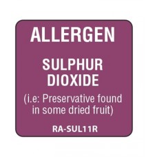 Allergen Removable Sulphur Label