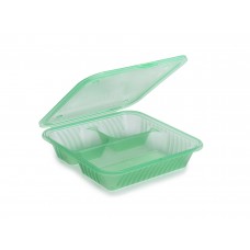 EC-16 Eco 3 Compartment Flat Top Food Container