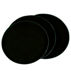 Round Rubber Lined Black Tray 11"