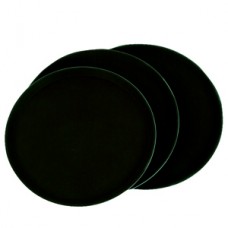 Round Rubber Lined Black Tray 16"