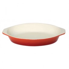 Vogue Orange Oval Cast Iron Gratin 650ml