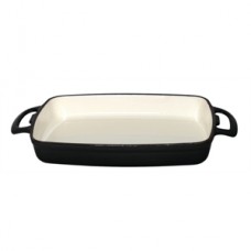 Vogue Black Rectangular Cast Iron Dish 2.8Ltr