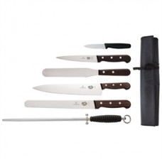 Victorinox 6 Piece Rosewood Knife Set with 20cm Chefs Knife with Wallet