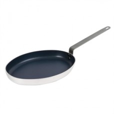 Vogue Non Stick Aluminium Oval Frying Pan 400mm